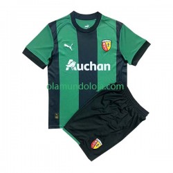 Camisola RC Lens Criança Equipamento Segundo 2022-2023 Manga Curta
